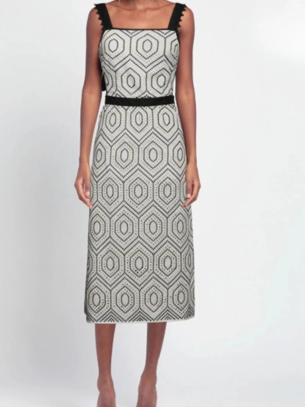 SIMONA CORSELLINI Sangallo Lace Midi Dress — Made in Italy